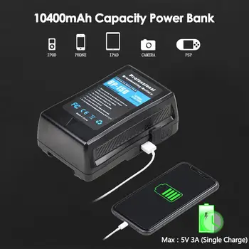 10400mAh BP-150 V-Mount / V-Lock Baterije z USB Vrata in LED Luči + D-Tapnite Adapter za Polnilnik 2