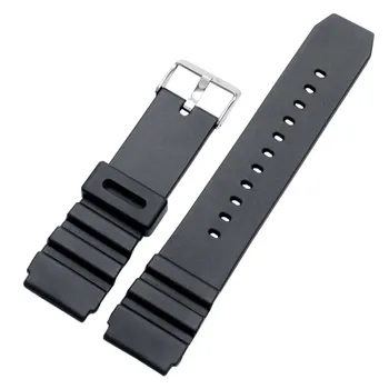 10pcs/Lot 18 mm 20 mm 22 mm Watchband Črnega Silikona Watch Band Mehko Trak Zapestnica Nepremočljiva Pin Sponke Tip