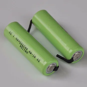 2-5PCS Ni-Mh AA 1,2 V 2500mah baterije za ponovno polnjenje nimh celic z varjenje zavihki za Philips Braun električni brivnik britev zobna ščetka