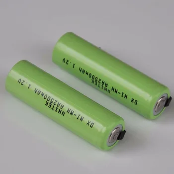 2-5PCS Ni-Mh AA 1,2 V 2500mah baterije za ponovno polnjenje nimh celic z varjenje zavihki za Philips Braun električni brivnik britev zobna ščetka 1
