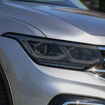 2 Kos Avtomobilski Žarometi Zaščitno folijo Spredaj Luč Pregledna Prekajene TPU Črno Nalepko Za Volkswagen VW Tiguan Facelift 2020 2021
