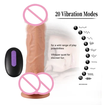 20 Hitro opozarjanje z Vibrator z Brezžičnim Daljinskim Realističen Penis, Vibrator za Ženske Sexy Igrače za Odrasle 18 Sexohop Izdelki 3