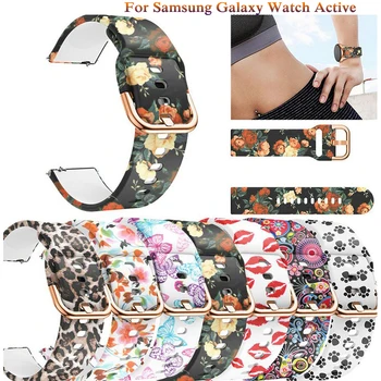 20 mm Tiskanje Silikonski Watchbands za Samsung Galaxy Watch Aktivno 42mm Prestavi Šport S2 moda classic Zapestnico Trakovi Trak Correa