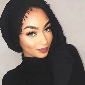 2020 Muslimanske Ženske Nabran Hidžab Trdna Bombaž Islamske Headscarf Instant Šal femme foulard musulman Zaviti Hijabs Turban 2
