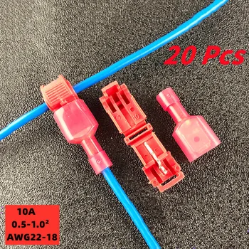 20pcs rdeče T-oblikovane vrstnimi sponkami, žice in kabla objemke, hitro in brez desorpcijsko svečke, kabel priključki Doma 0