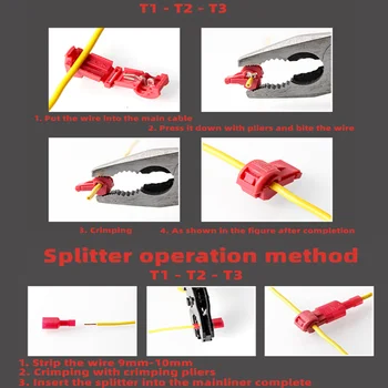 20pcs rdeče T-oblikovane vrstnimi sponkami, žice in kabla objemke, hitro in brez desorpcijsko svečke, kabel priključki Doma 5