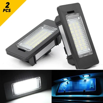 2Pcs 6000K Bela LED Številko registrske Tablice Svetloba Svetilke LED CANBUS Brez Napake Avto Luči Za BMW E46 E90 E92 E39 E60 E61 M5 E70 E71