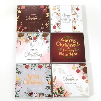 30Pcs 8*8 CM Vesel Božič Srečno Prazniki Hvala Kartic Za Božič Novo Leto Gift Box Paket Zavijanje Mala Podjetja