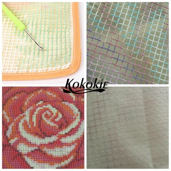 3d tapijt foamiran za needleworksets knooppakket kvačkanje tapis Crocheting DIY zapah kavljem preprogo raca vzorec natisnjene vloerklee 4