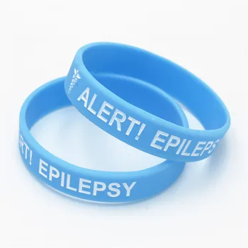 4PCS Zdravstveno Opozorilo Zapestnica Epilepsija Silikonski Manšeta Zavest Zapestnica Silikonske Zapestnice&Bangles za Otroke Darila SH135K 2