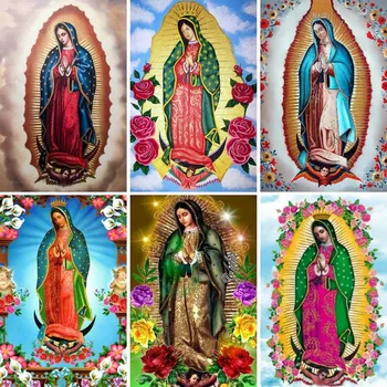 5D marije Device Guadalupe Diamond Slikarstvo Katoliške Devica Marija Wall Art Navzkrižno Šiv Vezenje Diamond Mozaik Doma Dekor