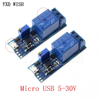 5PCS 5V-30V Micro USB Moč Nastavljiva Zakasnitev Rele Timer Control Modul Sproži Zamudo Stikalo 5V 12V 30V NE555 0