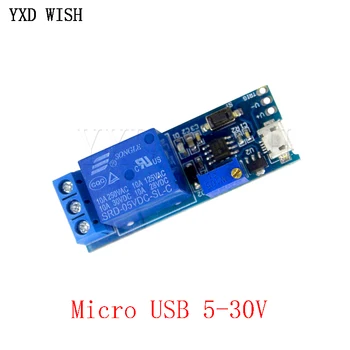 5PCS 5V-30V Micro USB Moč Nastavljiva Zakasnitev Rele Timer Control Modul Sproži Zamudo Stikalo 5V 12V 30V NE555 1
