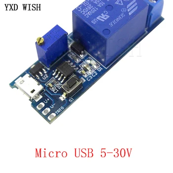 5PCS 5V-30V Micro USB Moč Nastavljiva Zakasnitev Rele Timer Control Modul Sproži Zamudo Stikalo 5V 12V 30V NE555 3