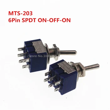 5pcs MTS-203 3 Položaj 6-Pin 6 MM Mini SPDT, ON-OFF-NA 6A 125VAC Mini preklopno Stikalo