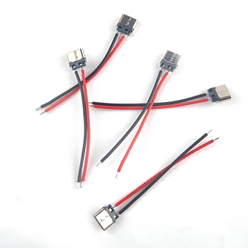 5pcs USB Tip-C 2P Varilne Žice Ženski Konektor Kabel Za Polnjenje Mobilnega Telefona 0