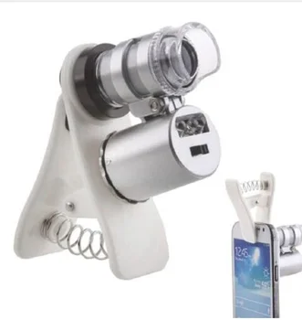 60X Univerzalno Posnetek-na LED Mobilni Telefon Mikroskopom Mini 60x Ročni Mikroskop Loupe Valuti Odkrivanje z LED in UV Svetlobo