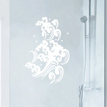 60x36cm Morskih valov Vinil vinilne Nalepke Nalepke za steno kopalnica stekla Valovi dekoracijo ,JP005