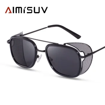 AIMISUV Retro Kvadratnih Kovinskih sončna Očala Moških Steampunk Oblikovalec blagovne Znamke sončna Očala Za Ženske Oculos De Sol Odtenki UV Zaščita