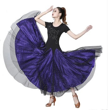 Big Swing Dolgo Obleko Salsa Tango Rumba Latinski Ples Kostum Za Ženske Stopnji Uspešnosti Ples Obrabe Vsak Dan Usposabljanja Ples Obleke 4