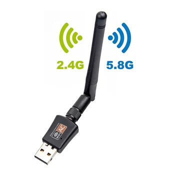 Creacube 600M Brezžični USB WiFi Adapter Omrežno Kartico Wifi Sprejemnik 2.4/5 G Dual Band Antene Računalniško Omrežje LAN Kartica Za PC 2