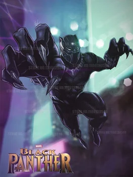 Diamond Slikarstvo Marvel Black Panther Umetnosti Risanka Wakanda Živali 5D DIY Mozaik Vezenje Celoten Kvadratni Krog Domov Dekoracijo Darilo 1