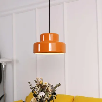 E27 Retro Oranžna LED Lestenec Restavracija Hanglamp Nordijska Oblikovalec Jedilno Mizo Lučka Bar namizne Svetilke Srednjeveški kavarna Lučka