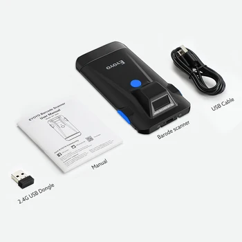Eyoyo Prenosni 2D Bluetooth za branje črtne kode, Telefon Nazaj Clip-On USB, Žična, Polnilne, Bar Code Reader Trgovini, Skladišču, 5