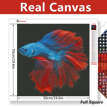 Huacan 5D DIY Diamond Slikarstvo Ribe Umetnosti Kompleti Diamond Mozaik Prodaja Živali Slike Okrasnih Nov Prihod 1