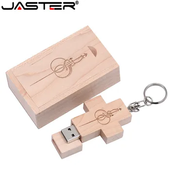 JASTER 2.0 USB Flash Diski 128GB Leseni USB Ključek 64GB Osebno Križ Pendrive 32GB Prosto po Meri LOGO Zunanji pomnilnik 2