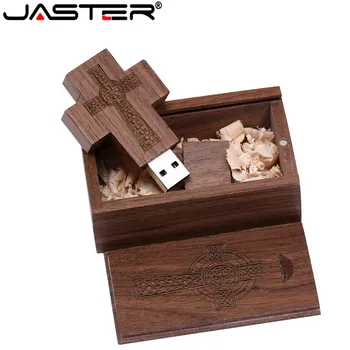 JASTER 2.0 USB Flash Diski 128GB Leseni USB Ključek 64GB Osebno Križ Pendrive 32GB Prosto po Meri LOGO Zunanji pomnilnik 3