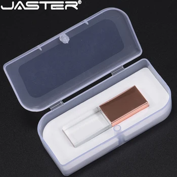 JASTER USB Ključek Kristalno USB Flash Drive Rose zlata po Meri Logo Pen drive Black Pomnilniško kartico 32 G 64GB 128GB Ustvarjalno Darilo Pendrive 4