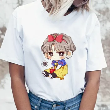 Kpop T Shirt JIN SUGA J UPAM, da Ženske JIMIN V JUNGKOOK Vrh Tshirt za K pop korejski Tees Smešno Grafični Ženska T-shirt K-pop 3