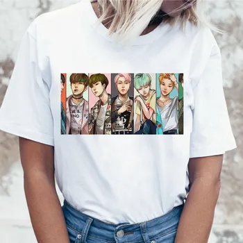 Kpop T Shirt JIN SUGA J UPAM, da Ženske JIMIN V JUNGKOOK Vrh Tshirt za K pop korejski Tees Smešno Grafični Ženska T-shirt K-pop 4