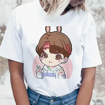 Kpop T Shirt JIN SUGA J UPAM, da Ženske JIMIN V JUNGKOOK Vrh Tshirt za K pop korejski Tees Smešno Grafični Ženska T-shirt K-pop 5