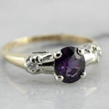 Luksuzni lepe Vijolične barve Diamant udejstvovanje žensk poroko ljubezen prstan velikost 6-10 1
