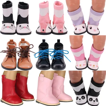 Lutka Čevlji Visoki Škornji Cat/Panda Vzorec Dež Čevlji Za 18 Inch Ameriški Lutka Dekle je 43 Cm novorojenčka Generacije, Oblačila, Darila 0