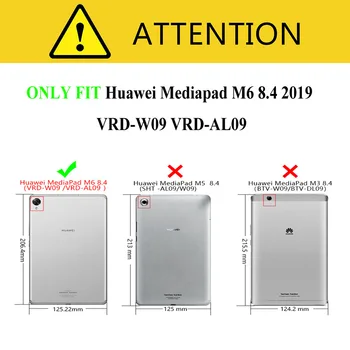 Magnetni PU Usnjena torbica za Novo izdajo Huawei MediaPad M6 8.4 2019 Kritje za Huawei MediaPad M6 za 8,4-palčni tablični primeru +FilmGift 5