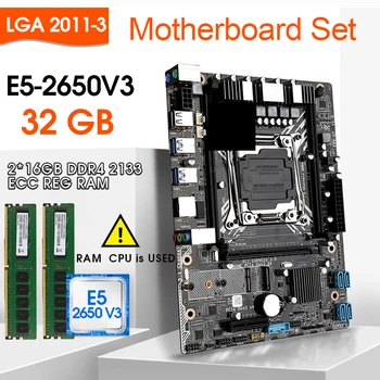 Matične plošče, Set E5 2650 V3 LGA2011-3 CPU 2 *16GB =32 G 2133MHz DDR4 ECC REG Pomnilnika,M. 2 WIFI,NVME M. 2 reža