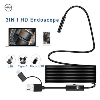 mini HD 3.9 mm, Mehke In Trde Endoskop Fotoaparat, Računalnik USB Android Tip C Endoskop Fotoaparat 5.5,7 ,8 mm Premer Vodotesna 5M 10M
