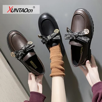 Moda lok bean čevlji ženske 2021 spomladi in jeseni novi Britanski retro slogu debel-soled čevlji Lok Fu ženske čevlje 0