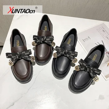 Moda lok bean čevlji ženske 2021 spomladi in jeseni novi Britanski retro slogu debel-soled čevlji Lok Fu ženske čevlje 1