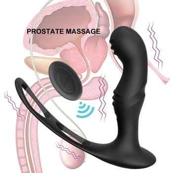 Moški Prostate Massager Vibrator Iz Silikona, Buttplug Analni Čep, Vibrator Zamudo Izliv Obroč Butt Plug Vibrator Sex Igrača Za Moške 1