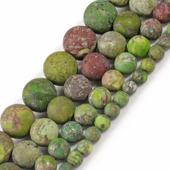 Naravna Zelena Ameriški Turquoises Mat Howlite Krog Izgubijo Kamen Kroglice za Nakit, Izdelava DIY Zapestnica Pribor 15