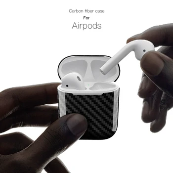 Ogljikovih Vlaken Shockproof Dropproof Zaščitni ovitek za Apple AirPods Slušalke Primeru Zaščitni Pokrov za AirPods