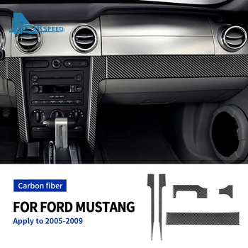 Ogljikovih Vlaken za Ford Mustang GT 2005 2006 2007 2008 2009 Dodatki Notranjost Trim Avto kopilot Škatla za Shranjevanje Trak Plošča Nalepka