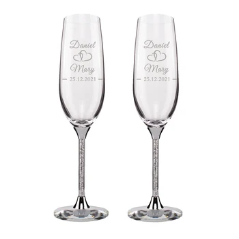 Osebno Poroko Očala Engrave Meri Stekleni izdelki za Poroke Šampanjec predvsem piščali RR2082