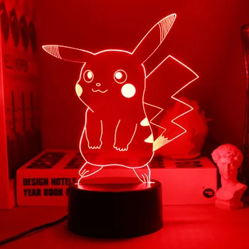 Pokémon Pikachu Anime Svetlobo Daljinskega Upravljalnika Noč Svetlobe Dekle Srce Namizne Svetilke Spalnica Posteljne Svetilke Darilo Polje Spalnica Odlikovanja