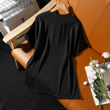 Poletje ženska oblačila Nov Modni korejski vroče vrtanje fox tiskanje kratek sleeved majica s kratkimi rokavi ženske Prosti čas razsuta Diamanti vrhovi 1
