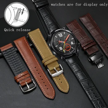 Primerna za Huawei watch GT2 Pro Usnje +Silikonski watchband 20 mm 22 mm poslovnih gume watch verige Hitro sprostitev
